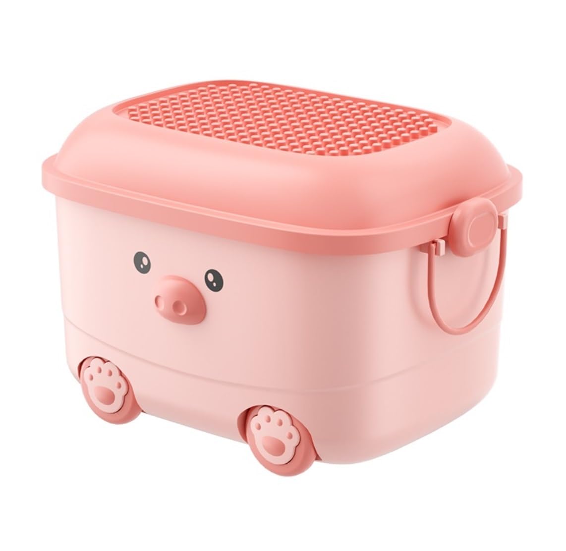 Almacenaje Juguetes Para Habitación Caja De Almacenamiento Juguetes Rosa Con Ruedas Y Tapa, Organizador, Contenedor Para Sala Juegos, Dormitorio, Estar Organizador De Juguetes Dormitorio(2pcs)