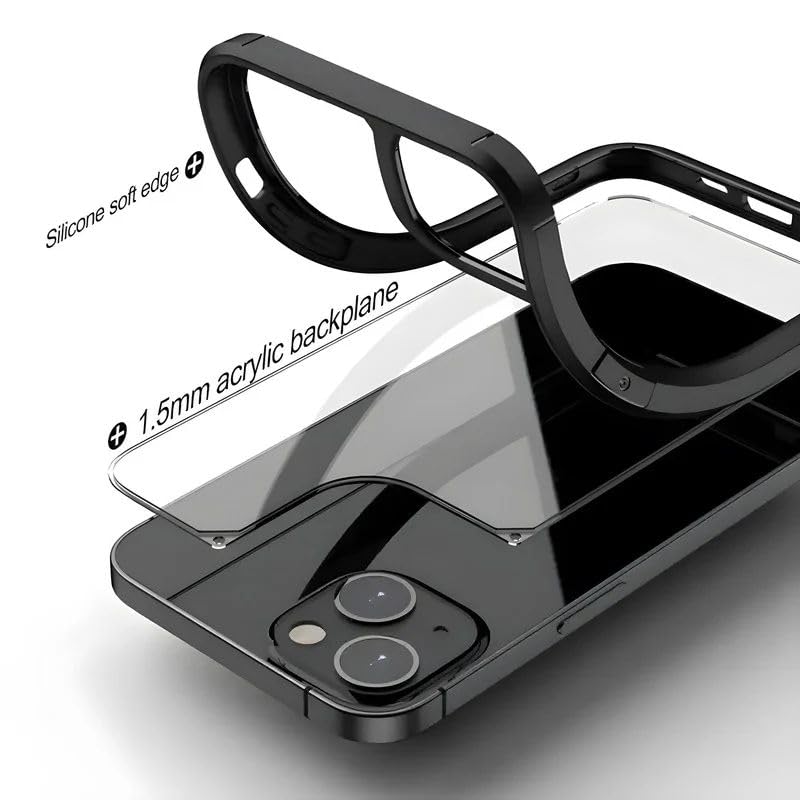 Image of TOUCCH Oneplus Nord CE4 Lite Hybrid Clear Back Case | Shock Proof Design & Camera Protection | Silicone Frame Transparent Cover for Oneplus Nord CE4 Lite | Rubberised Borders - Black