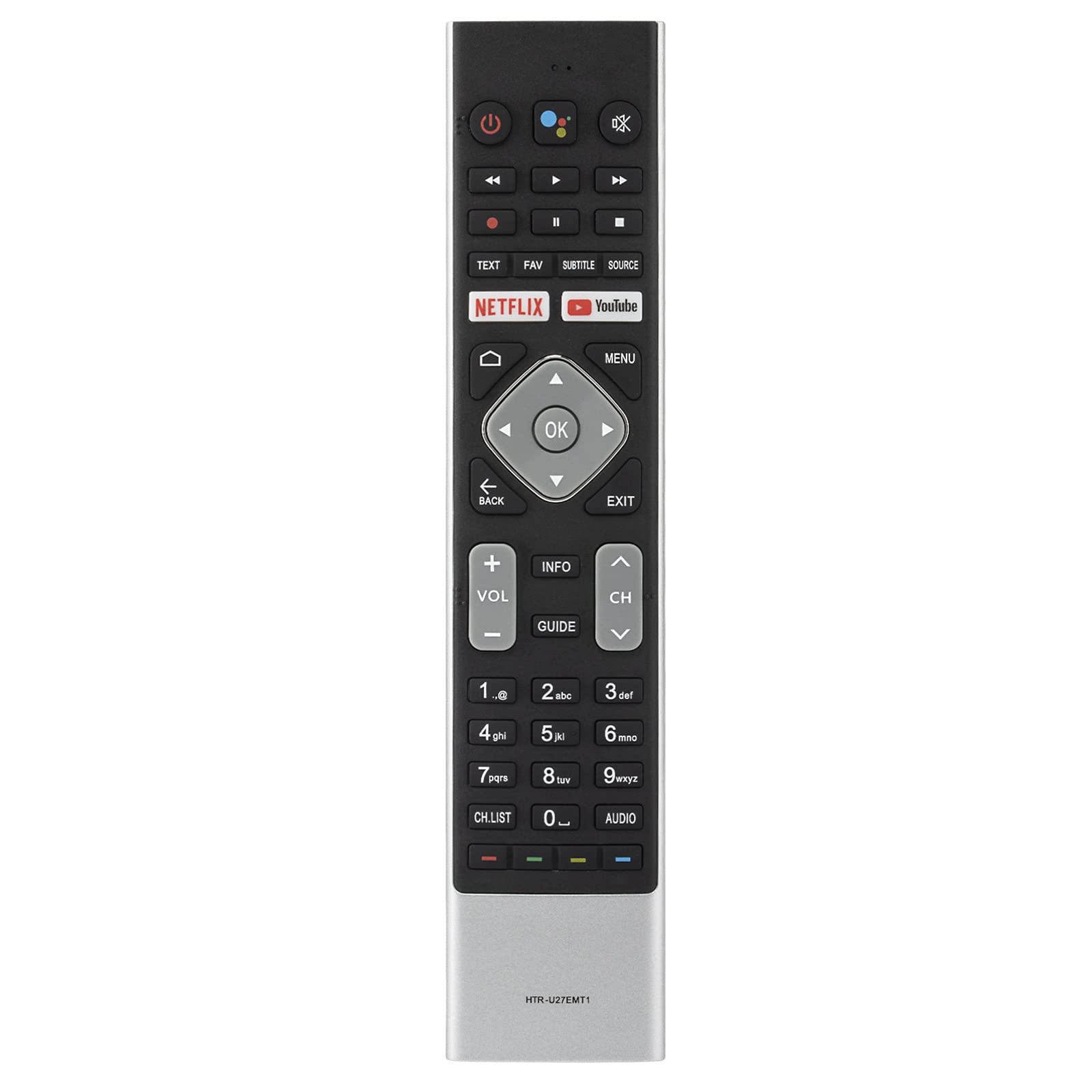 Control Remoto por Voz HTR-U27EMT1 Adecuado for el Controlador de televisores Inteligentes Haier Bauhn Blaupunkt ATV65UHDG-0620 ATV65UHDG-1019