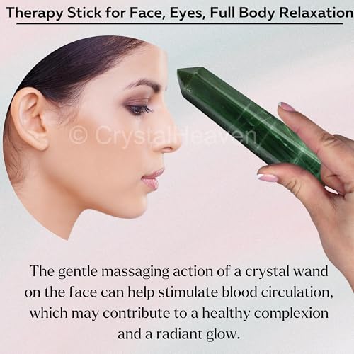 Image of Green Aventurine Crystal Wand - Pointed Crystal Wand for Energy Healing, Chakra Balancing, Meditation and Home Decor - Crystals and Healing Stones for Gift