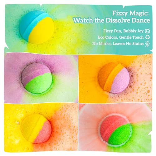Bath Bomb Gift Set – 10 Handmade Bath Bombs with Natural Ingredients, 5 Aromatic Scents, Relaxing Spa Bombs for Women, Men, and Kids, Best Birthday Gifts for Stress Relief and Relaxation - Image 6