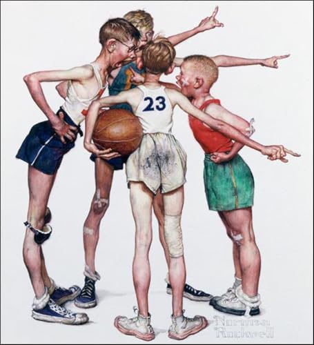 Affiche Norman Rockwell Basketball déco murale rétro pour rompre la monotonie