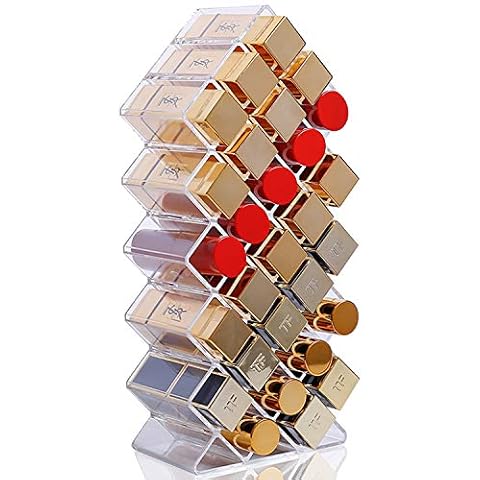 PuTwo Lipstick Organiser, 28 Grids Lipstick Holder, Clear Makeup Organiser, Lipstick Organisers and Storage, Lipstick holder Organiser, Lip Gloss Organiser, Makeup Storage for Makeup Display, Vanity Cover
