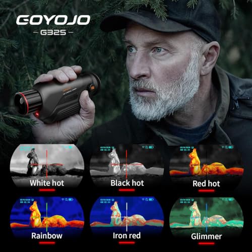 Image of GOYOJO Thermal Imaging Monocular for Hunting, 384x288 Infrared Night Vision Telescope, 25mm Focal Lens 50 Hz Thermal Scopes for Outdoor Night Vision Camera Telescope G325