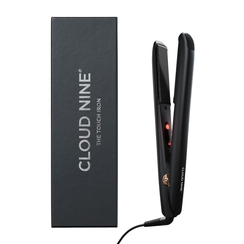 Cloud NineThe Touch Iron Hair Straightener Gold Edition | Variable Temperature Control Quick Heat Touch Technology Sericite Infused Plates Spring Flex Styling | Perfect for Smooth Sleek Results