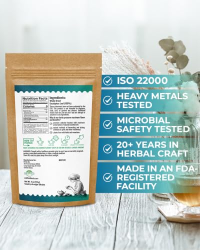 Image of 4 oz Dried Eucalypt Leaves Dry Herbal Tea (Eucalyptus) 113g Long Big Eucalyptus Leaf Herb Hojas De Eucalipto