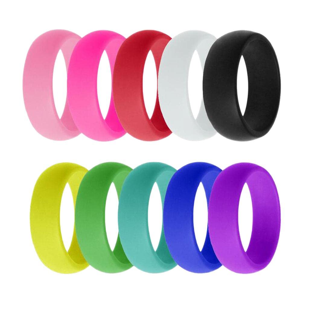 10Pcs 8mm Wide Flexible Rubber Silicone Wedding Finger Ring Band US Size7|Jewelry & Watches | Fashion Jewelry | Rings-image-14