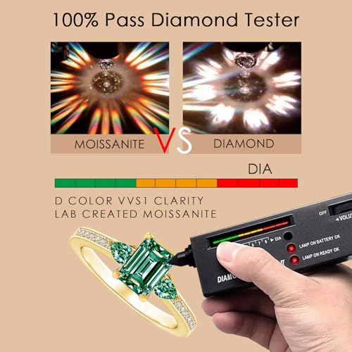 Green/Blue/Purple/Pink Moissanite Ring 925 Sterling Silver Personalized Lab Created Moissanite Engagement Ring D Color VVS1 Clarity Anniversary Jewelry Gifts for Women Wife4