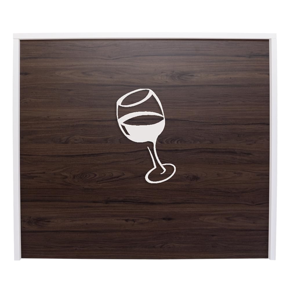 Bureau de réception pour restaurant, bar, vin, hôtellerie. Table de comptoir avec motif en relief (80 cm de large, noyer)