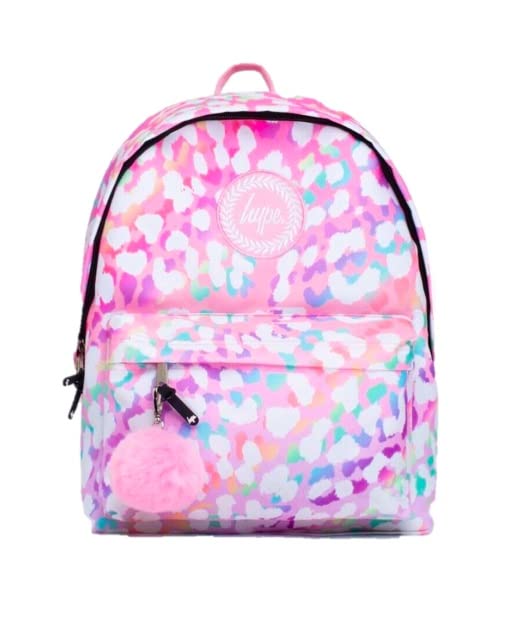 hype Sac à dos avec blason léopard arc-en-ciel, rose, Taille Unique