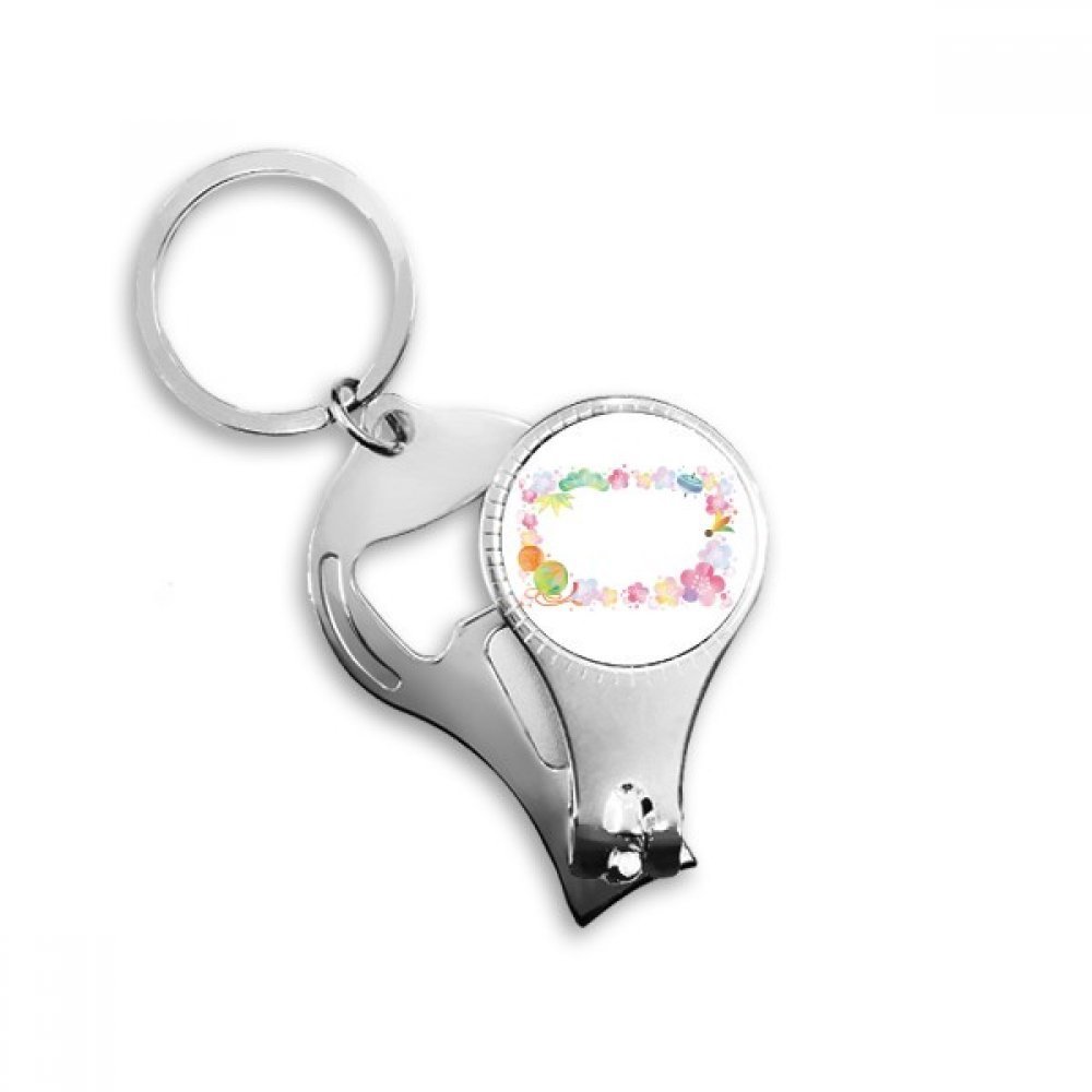 Porte-clés gyroscope sakura multifonction avec pince à ongles