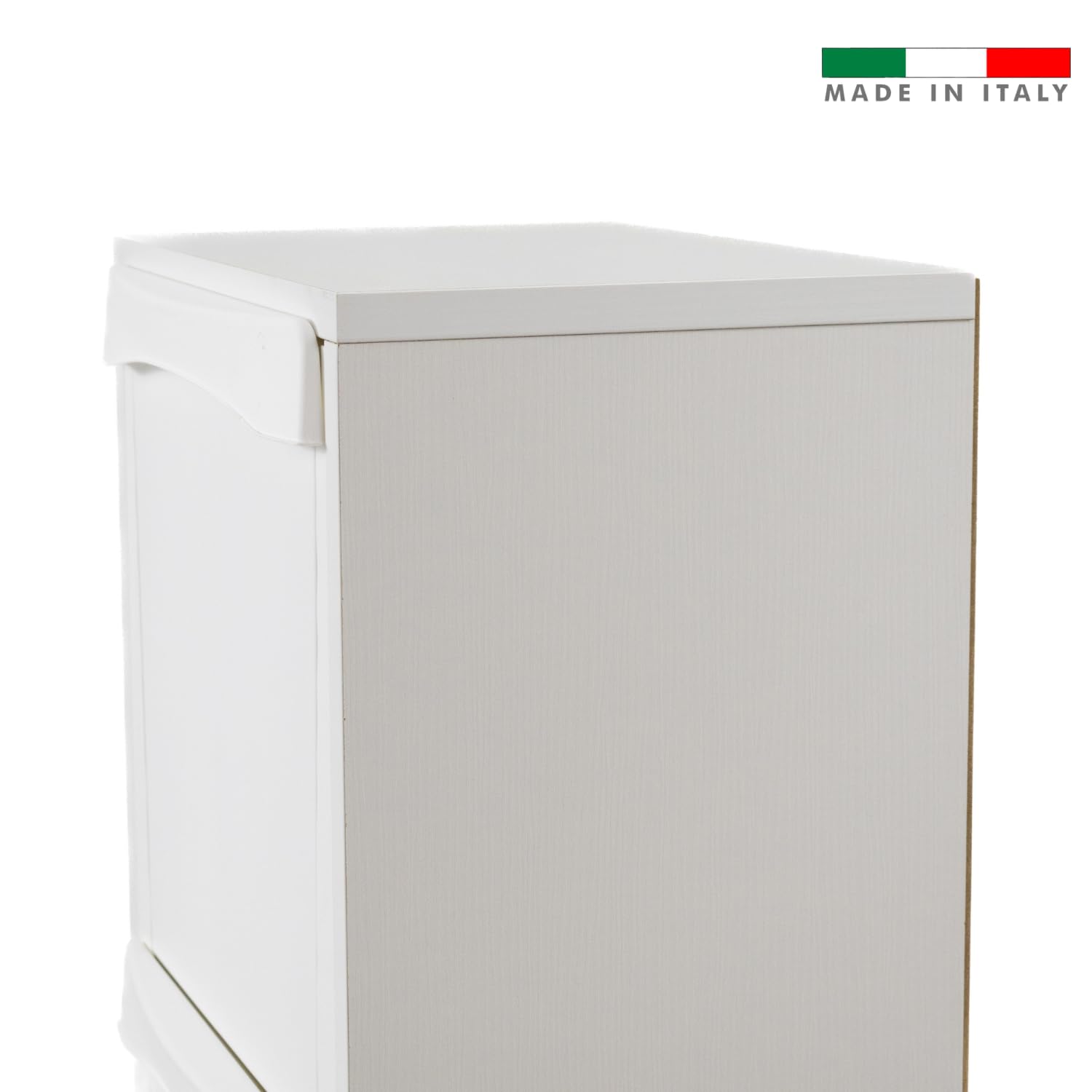 MOHOME Mobile Legno Raccolta Differenziata Bianco 101 x 40 x 25 Cm Made in Italy Cestino per Spazzatura da Cucina Contenitore Rifiuti 3 Vani Capacità 48 L Salvaspazio Casa Ufficio Già Montato