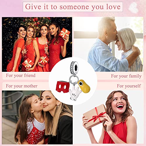 Happystar Charm Bead Fits Charm Bracelets Necklace European Jewelry ，925 Sterling Silver Dangle Pendant Bead For Woman Girl Jewelry Beads Gifts （With One Spacer Bead Charms） #TOP5