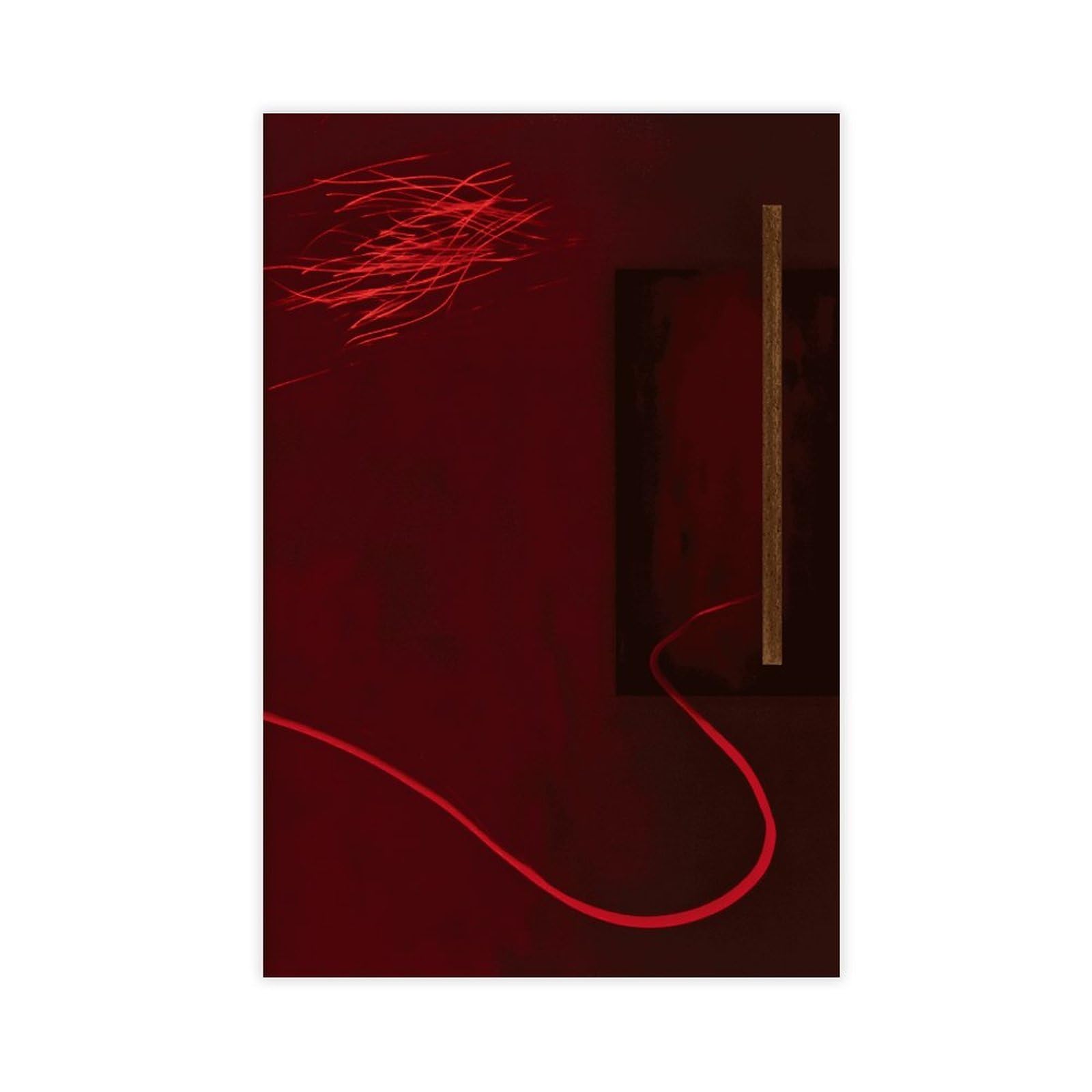 Zguols Red Abstract And Minimalist Poster Canvas Poster Bedroom Decor Sports Landscape Office Room Decor Gift Unframed Print 12" L X 18" W