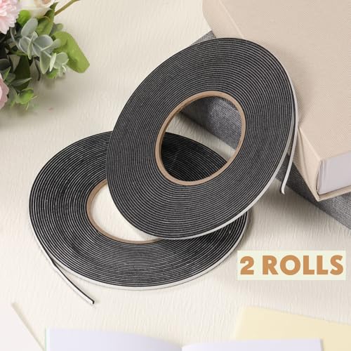 Image of Tatuo 2 Rolls Double Sided Foam Tape PE Foam Tape Sponge Soft Mounting Adhesive for DIY Craft Picture Poster Hanging(1 /8 Inch by 33 Feet,Black)