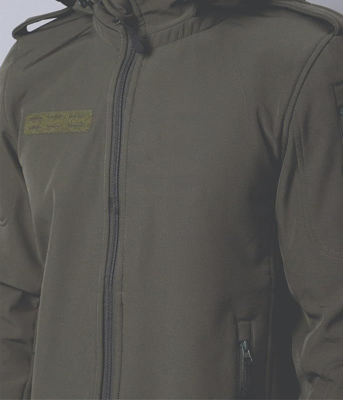 Image of MOUNTMILLER Men's 12 Zipper Softshell Hooded Tactical Jacket | Water-Repellent, Multi-Pocket, Abrasion-Resistant - Perfect for Outdoor Activities, Hiking, and Trekking