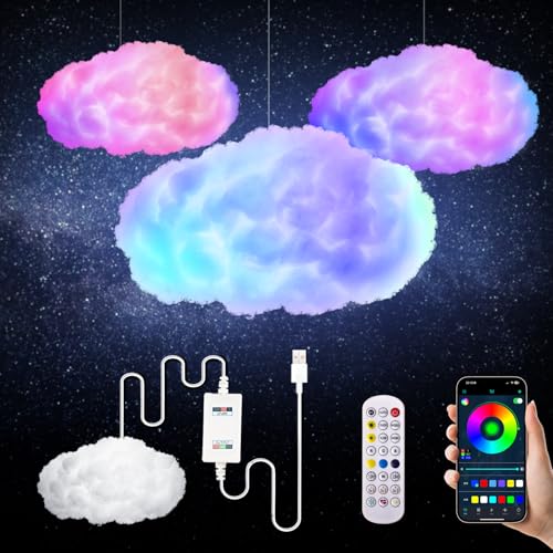 oooYYDSxxx 3D Cloud Lamp with APP & Music Sync, 24