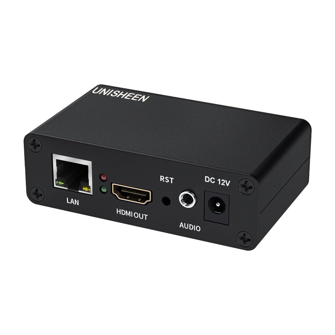 Dekoder wideo USB IP do HDMI HD - kamera IP H.265/H.264 i mini dekoder strumieniowy do SRT/HTTP/RTSP/RTMP/M3U8/FLV/UDP, obsługa YouTube/Facebook/Twitter/Ig, wyświetlacz LCD i platforma