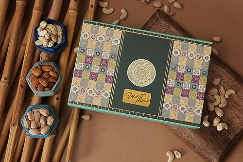 Image of Forest Found Dry Fruit Gift Box (240 gram) | Dry fruits Gift Hamper Celebration Pack For Festival |Almonds, Cashews And Pistachios