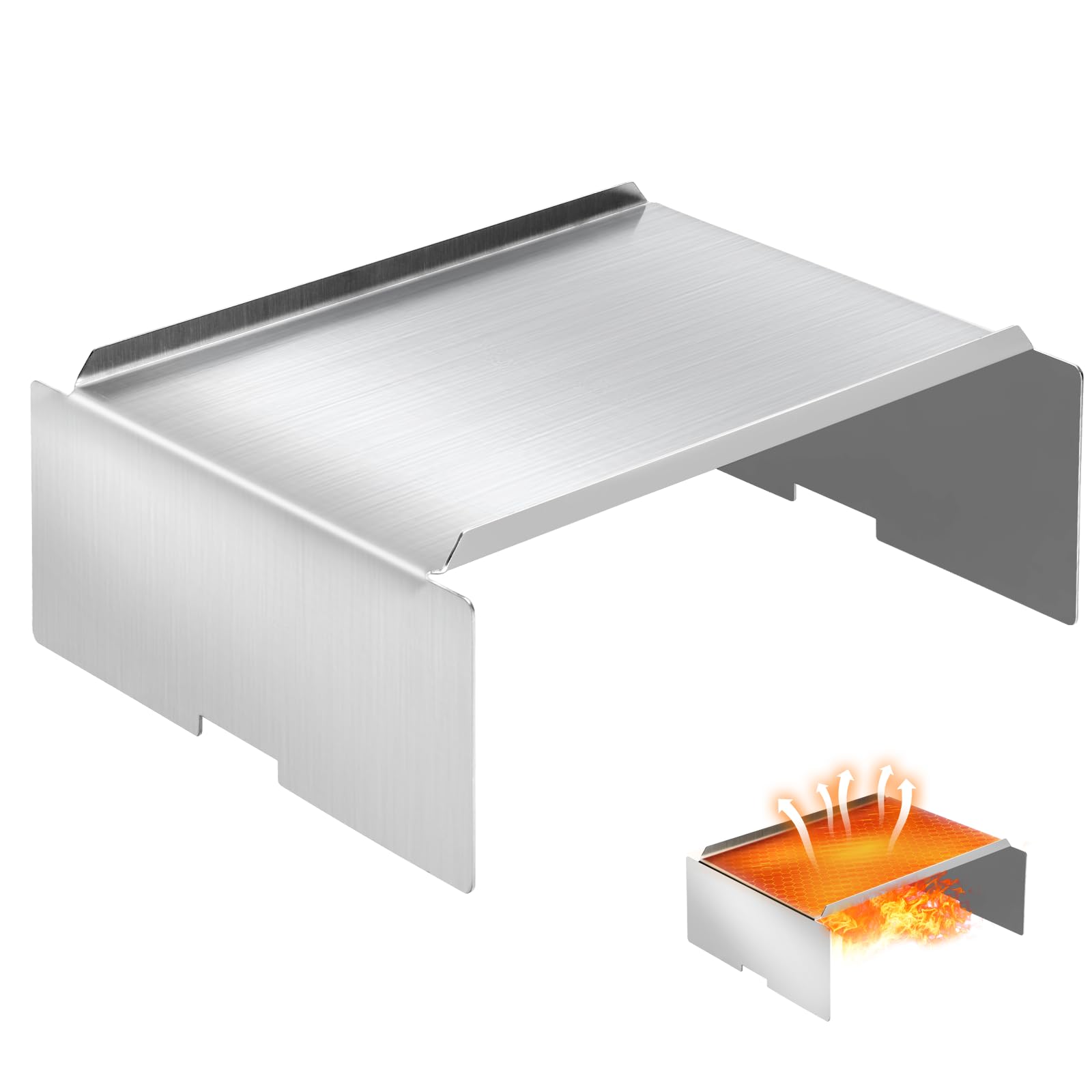 Heat Baffle Diffuser Compatible with pit boss, traeger Tex Elite, Pro Series 34 / Pro Series 22, camp chef, 304 Stainless Steel Heavy Duty Steel Heat Baffle Diffuser Replacement BCA012 Heat Deflector