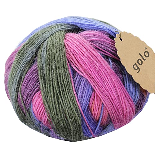 Golo Wool Yarn For Hand Knitting 3.5Oz Cashmere Multicolor Rainbow Yarn Fancy Wool Yarn (5-004, 550Yd) #TOP17