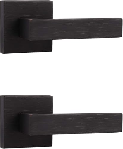 Miniatura 10 de Probrico Paquete de 4 manijas de puerta simuladas en negro mate, manijas interiores que no giran, manijas reversibles resistentes para interiores