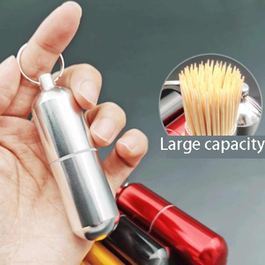 Ceramic Toothpicks Container ，Plastic Toothpick Case，Fashion Alloy Toothpick Holder Portable Toothpick Holder Dispenser Toothpick Dispenser with Lid Toothpicks Container Chic(Silver)