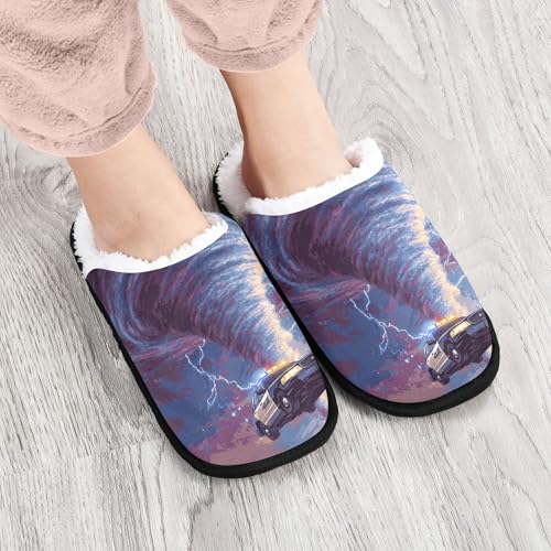 Men Women Winter Cars Police Tornado Family Bedroom House Slipper Non-Slip Warm Resistant Slippers4