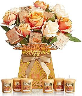 the gift box Candle Bouquet Gifts For Women Gifts for Mum Ladies Luxury Gifts for Birthday (SunsetRose)