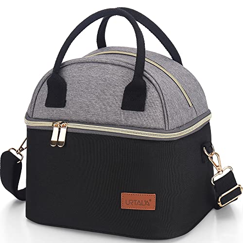 Urtala 9L Bolsa Termica Porta Alimentos, Portatil Lunch Bag con Dos Compartimentos para Mujer, Hombres y Trabajo, Escuela,Picnic