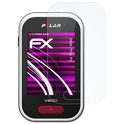 atFoliX Lámina Protectora de plástico Cristal Compatible con Polar V650 Película Vidrio, 9H Hybrid-Glass FX Protector Pantalla Vidrio Templado de plástico
