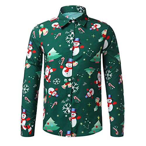 Jimmackey Maglia a Maniche Lunghe Stampa 3D Sweatshirt Natale Felpa Natalizia Pullover Casual a Maniche Lunghe Camicia a Manica Lunga Girocollo Camicetta Sweater