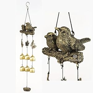 BWINKA Nieuwste vogels Wind Chime 6 stuks bronzen bellen Amazing Grace windspelen voor tuin, binnenplaats, terras en…