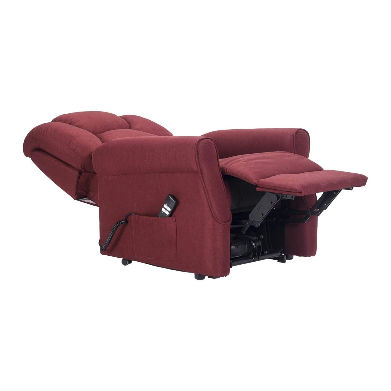 Sime Betty1 PERSONNALISÉ Fauteuil releveur Relax Dispositif Médical Vibromassage kit 4 Roues siège à Micro-Ressorts Doux résistant aux Taches Rouge foncé