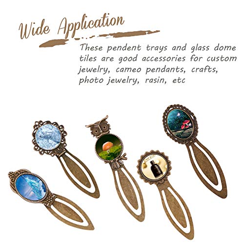 PandaHall Elite 16 Sets 8 Stijl Antieke Bronzen IJzeren Bladwijzer Cabochon Instellingen Met Ronde & Ovaal Totaal 16… - Image 5