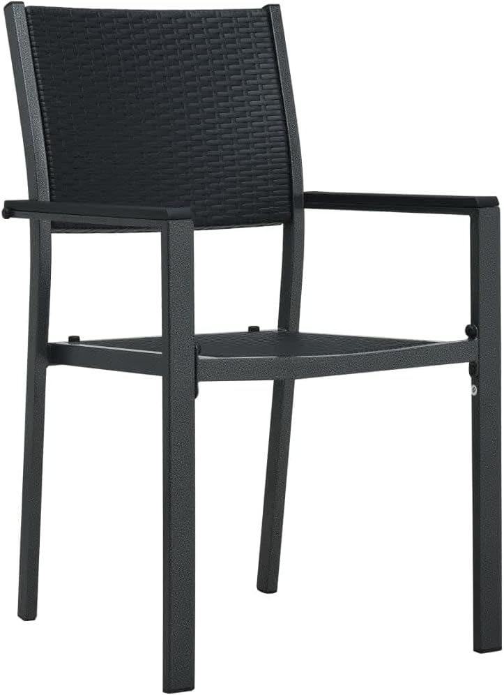 5 Piece Patio Dining Set,Patio Decor,Backyard Decor,Conversation Furniture,Rattan Furniture,Casual Table Chairs,Perfect for Patio, Garden, Porch,Family Room,Sitting Area, Black