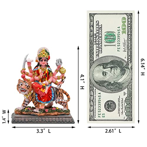 Estatua pequeña de Maa Durga 4.1 pulgadas miniatura 6