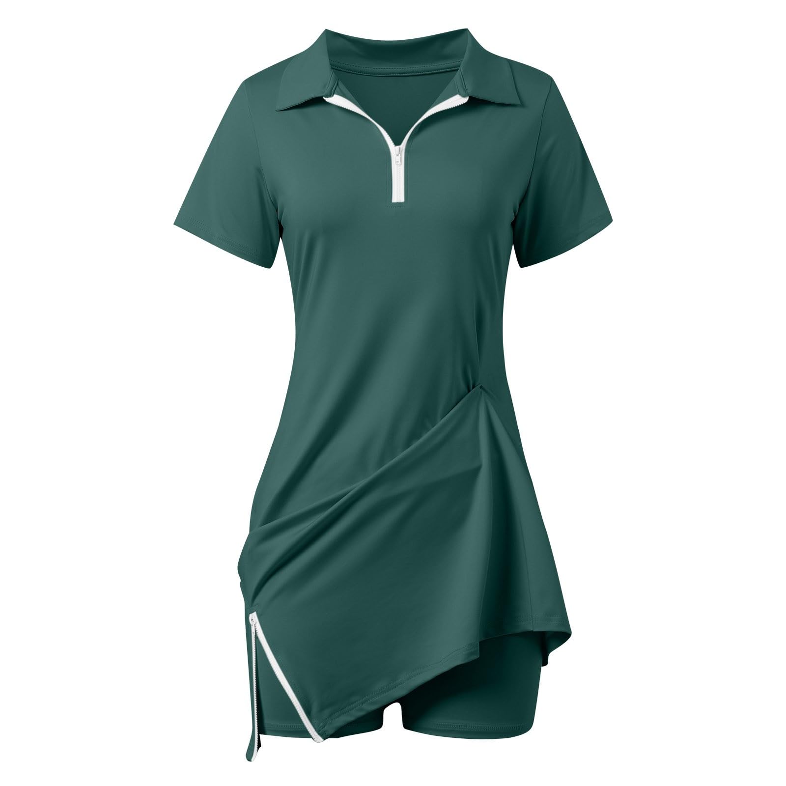 Générique Robe De Tennis De Golf Avec Short Pour Femme - Col Polo - Robe Athlétique Manches Courtes - Robe De Golf Décontractée Manches Courtes
