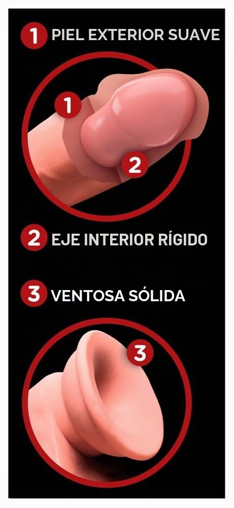KING COCK Plus Consolador Realista con Escroto en Movimiento - 26 cm Negro