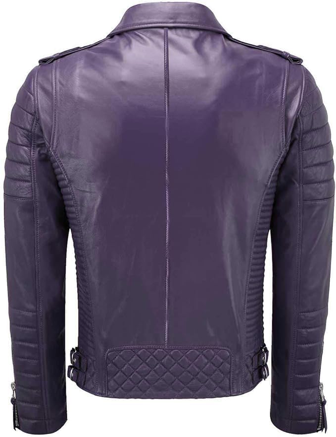 Jacket Men - Quilted Cafe Racer Style Real Genuine Lambskin Motorcycle Biker Leather Jackets For Mens2