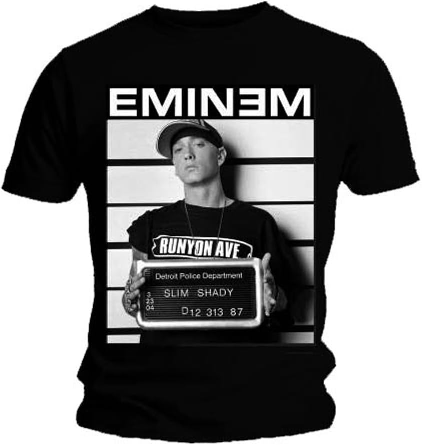 Official T Shirt EMINEM Black ARREST PHOTO Marshall