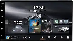 Central Multimídia Universal Tela QLED de 7' Polegadas Quad Core 2GB Ram 64GB Carplay e Android Auto