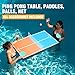 WOOWAVE Floating Ping Pong Table for Pool Party, Ping Pong Table Floating for Swimming Pool Game, Floating Table Tennis Game for Summer Outdoor Fun Including Floating Table, Paddles, Balls, Net