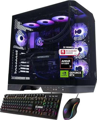 msi Vision ZS �Q�[�~���O�f�X�N�g�b�v PC | AMD Ryzen 7 9800X3D | NVIDIA GeForce RTX 5070 12GB | 32GB DDR5 RAM | 2TB NVMe SSD | 360mm AIO �t�̗�