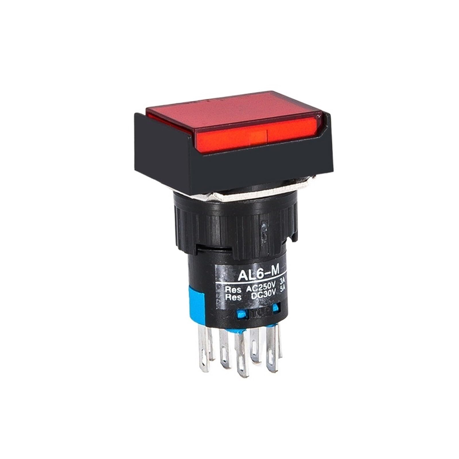 Interrupteur bouton carré LA16-22D auto-réinitialisation 24V 8 broches