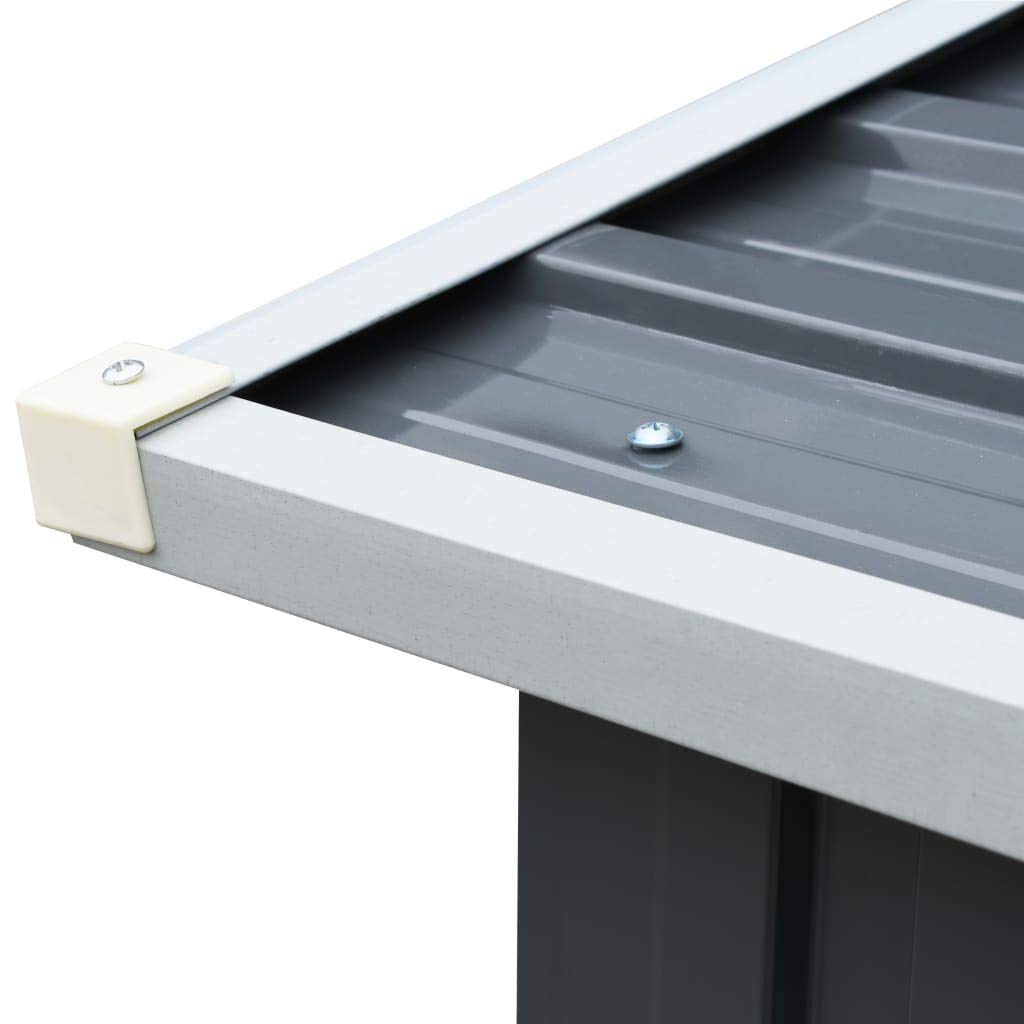 Festnight Metall Brennholzlager Kaminholzunterstand Holzlager aus Stahl 330 x 92 x 153 cm Grau