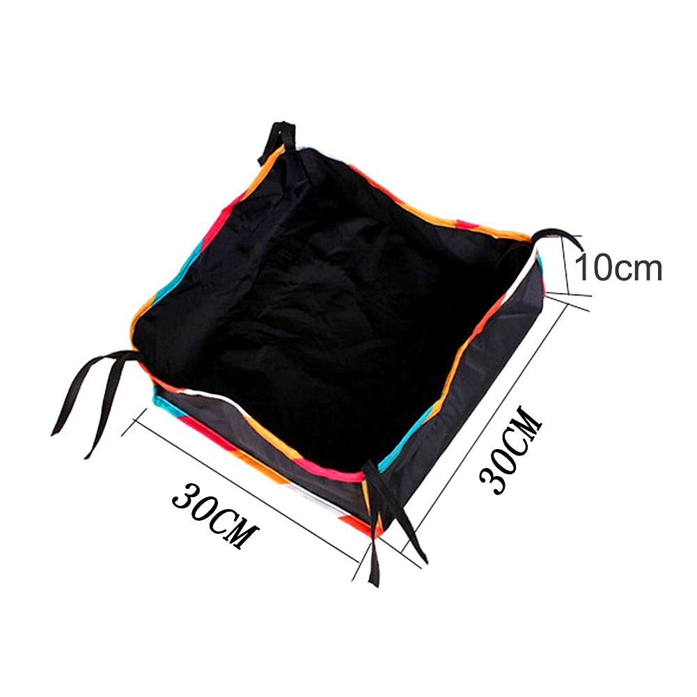 Cestino inferiore per passeggino per bambini, borsa portaoggetti con corde in tessuto Oxford universale di grande capacità per accessori (nero)(nero)