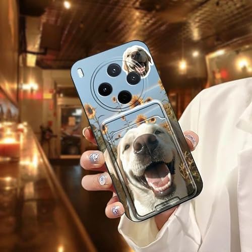 Phone Case Compatible with VIVO Y500 Pro China, Silicone Design Cover Soft case Back Cover Card bag Cute Card slot Cartoon Cat D