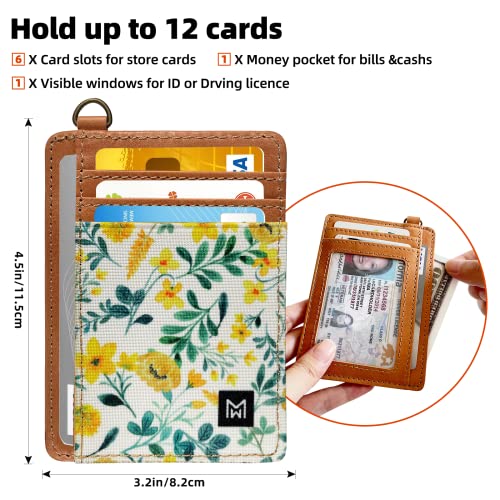 Image of Credit Card Holder Wallet for Women Slim Minimalist Wallet RFID Blocking Leather Wallets Elastic Front Pocket Wallet for Women