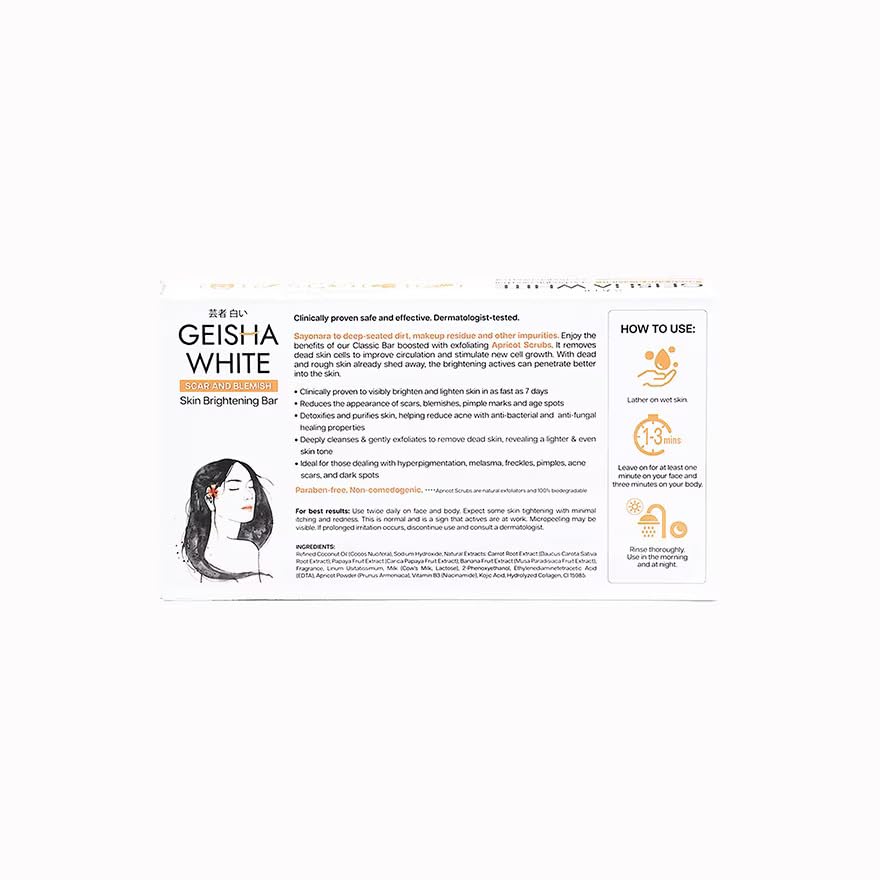 Geisha White Intense Skin Cleansing Bar - 3 bars x 65g